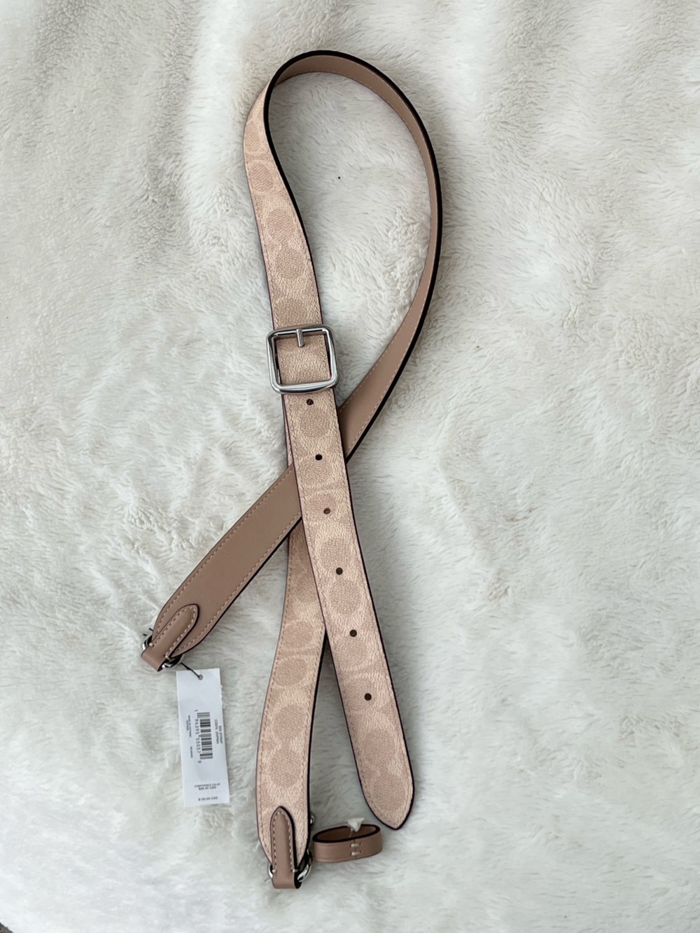 NWT Coach Signature Light Beige with Silver Buckle Leather Purse Strap - Picture 10 of 10